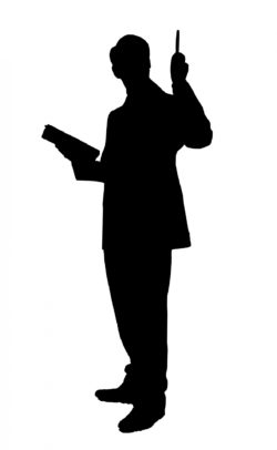 teacher in silhouette